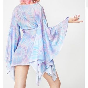 New Girl Order Tie Dye Bell Sleeve Dress NWT